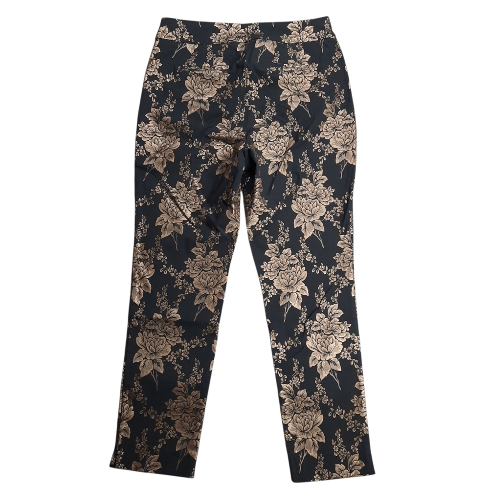 Chico's So Slimming Brigitte Gold Floral Slim Ankle Pants SZ 1.5/10 - Picture 9 of 10